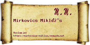Mirkovics Miklós névjegykártya